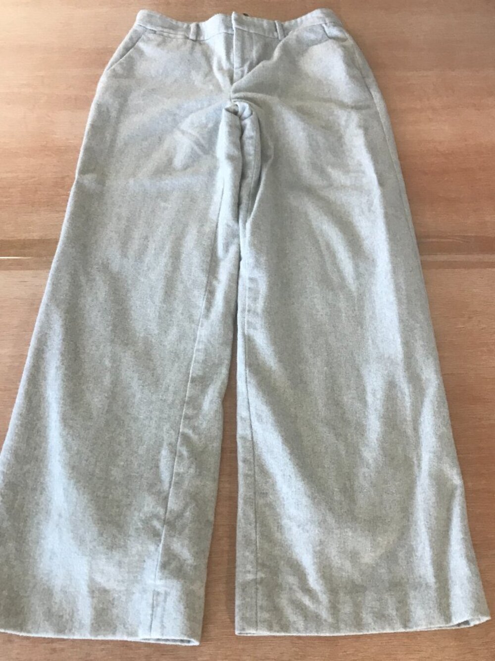 Lauren Ralph Lauren Andover Wide Leg Pants Women 4 Beige Wool Blend Mid Rise